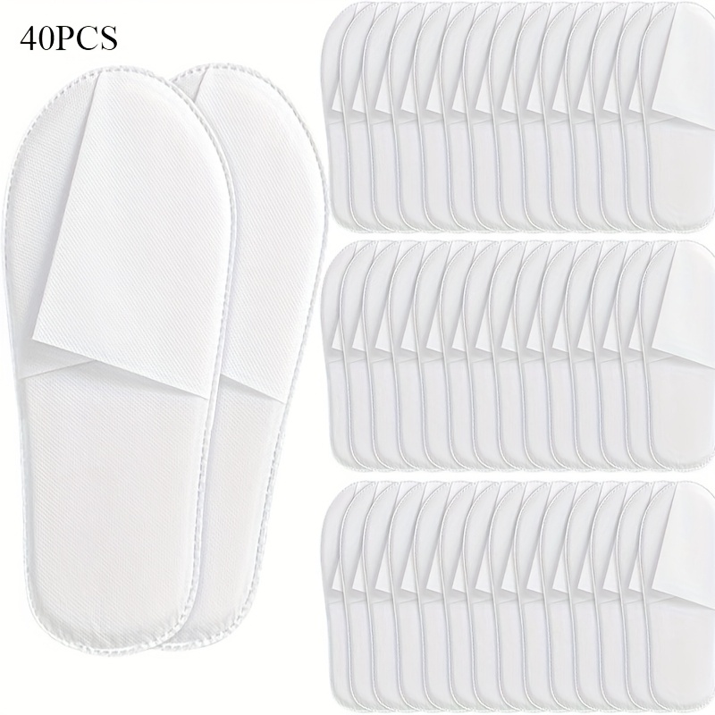 TEMU 40pcs 20 Pairs Of Disposable Slippers, One-size-fits All, Soft And Comfortable Guest Slippers Ideal For Hotels And Travel Use; Hotel Procurement