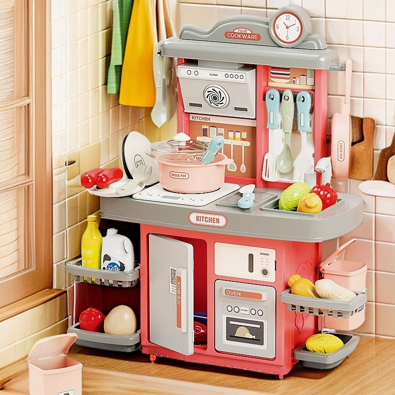 その他 MODERN KITCHEN CHILDREN PLAY HOUSE Kids Modern Toy Kitchen Playset with Attractive Lights and
