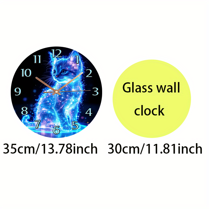 Horloge murale en verre 40x40cm Panthère léopard chat animal savane