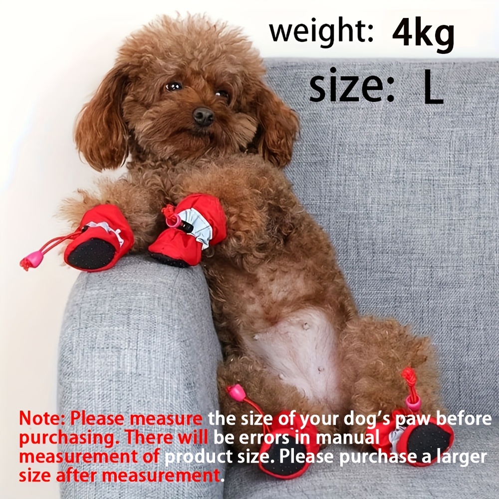 4 Botas Impermeables Antideslizantes para Perros Pequeños con Cierre de y Plantilla Acolchada - Protección para Patas en Todo Clima, Ideales para Salidas en Temporada de Lluvias y Mantener las Patas Secas - Perfectas para Paseos con Mascotas