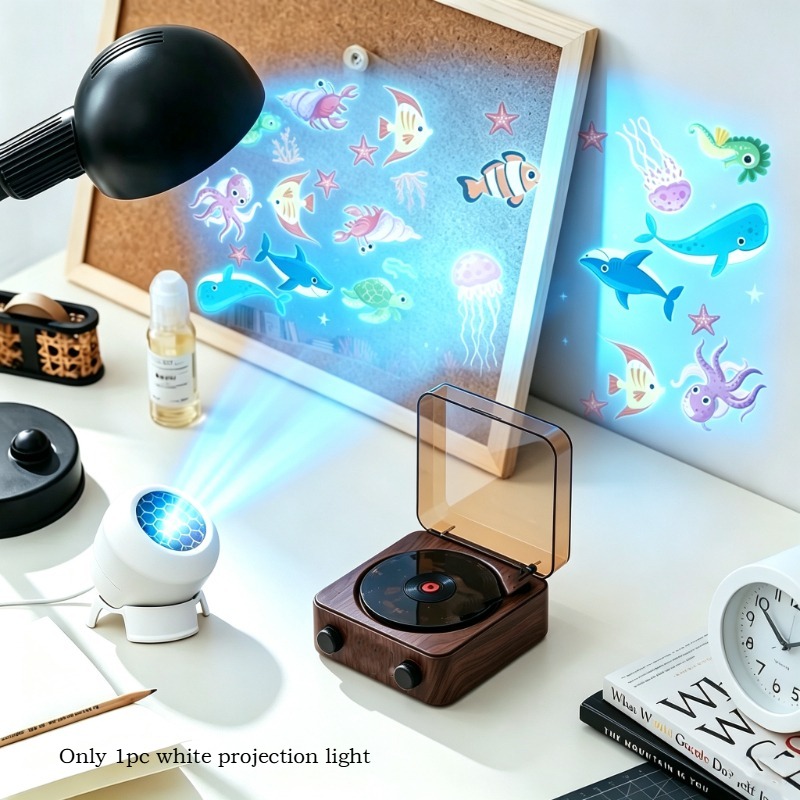 TEMU Upgraded Creative Led Starry Sky Ocean Projection Lamp & Dynamic Projection Spotlight Night Light, 360-degree Rotatable, Usb Ambient Light - Usb