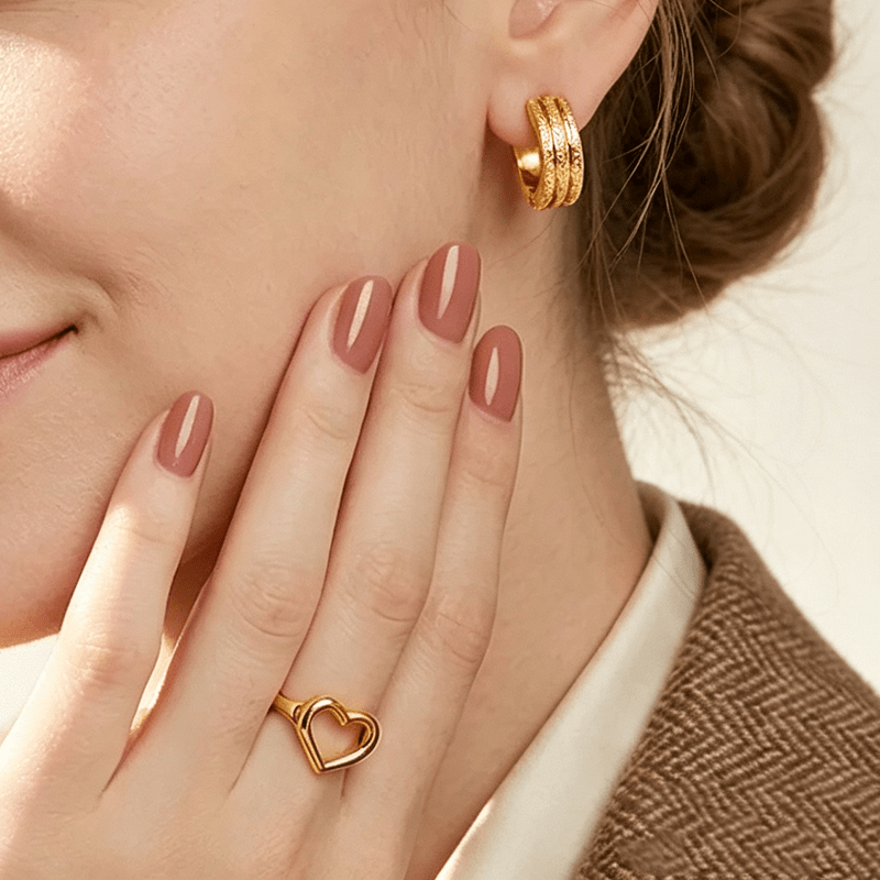 Light Luxury Multi-Layer C-Shaped Wide Hoop Earrings