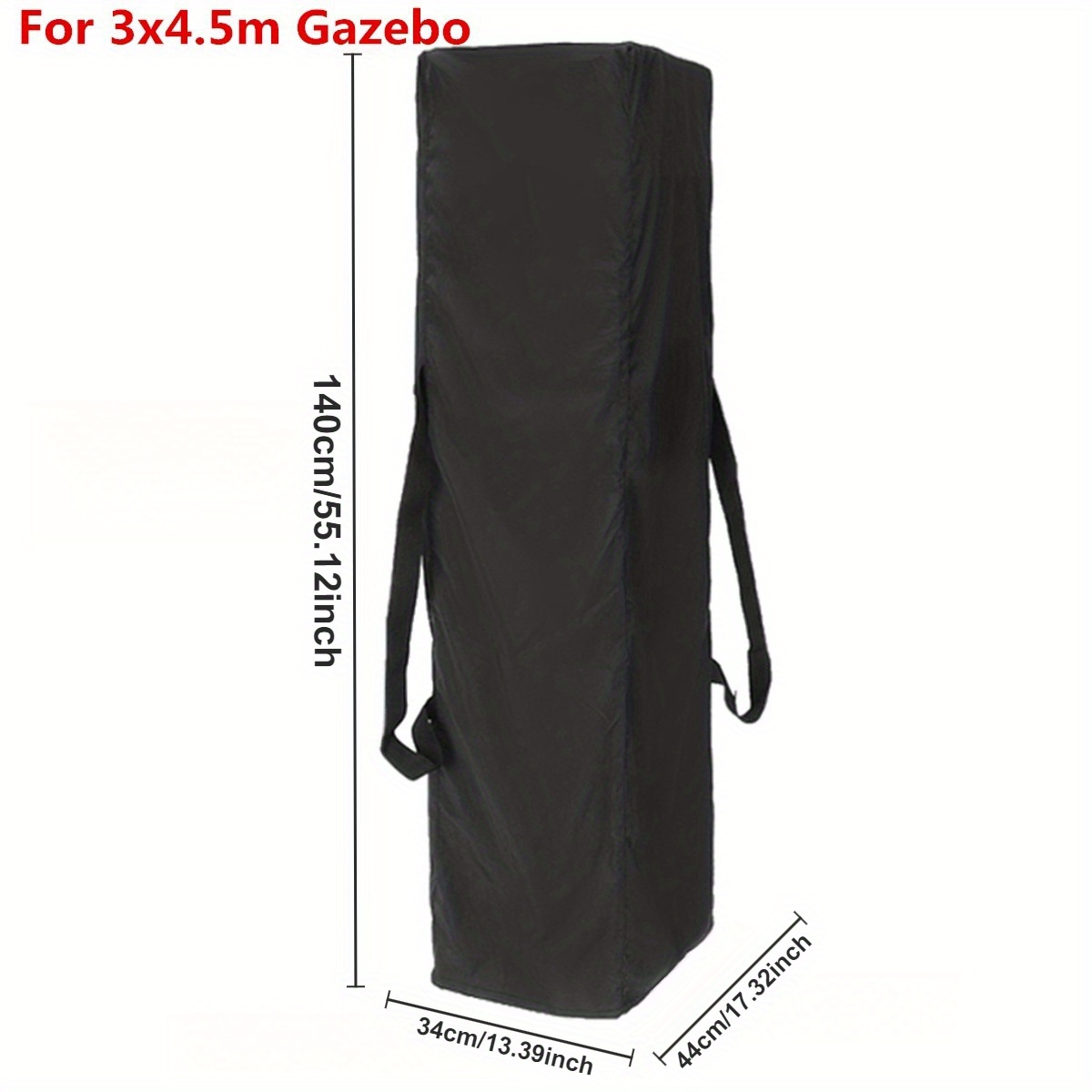 210d Black Canopy Tent Storage Bag With Bottom Opening And 2 Shoulder Straps, Fabric Packing Sack With Simple Carry Handle