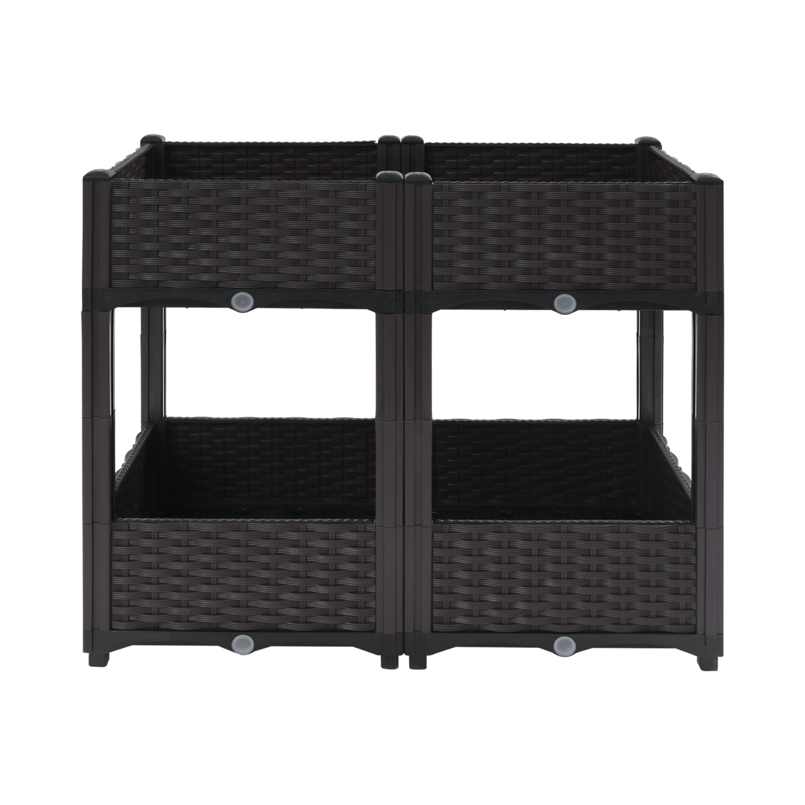 Two-tiered Brown Planter Raised Beds, Featuring 4 Elevated Garden Boxes, Measuring 80*40*67cm Or *15.75*26.38 Inches, Suitable For Gardens, , , Patios, Café Entrances, And