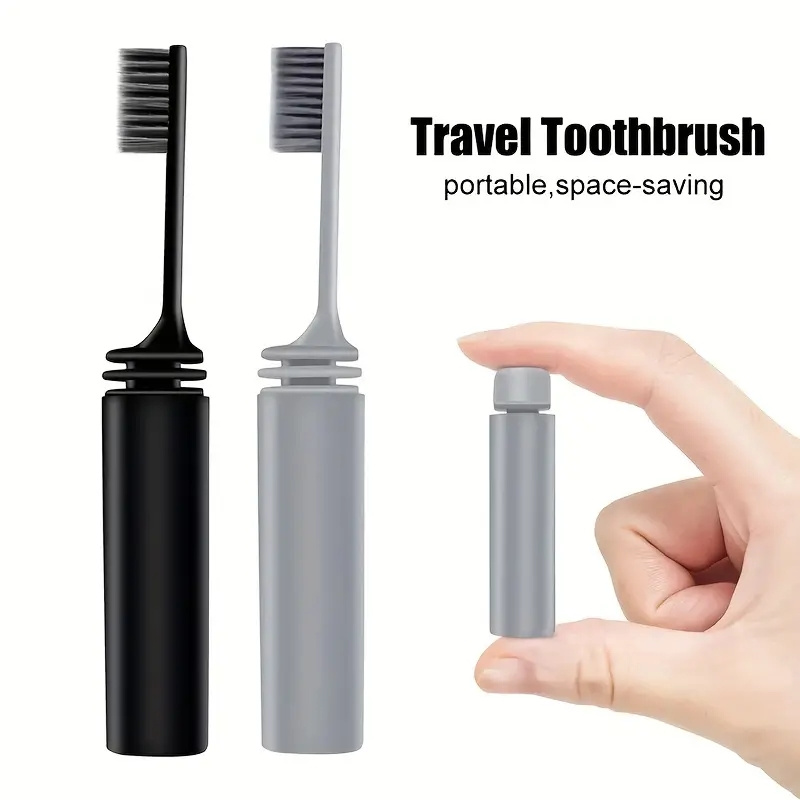 portable mini compact bamboo charcoal toothbrush for adults designed for travel and business use with ultra fine soft bristles