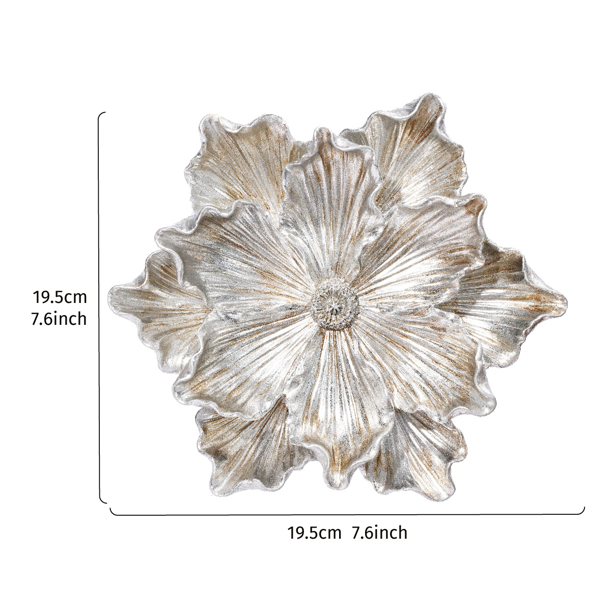 E-shop Wandskulpturen 1 Stück, Europäischer Palaststil 3D Lotus-Design Dekorative Wanddekoration, Resin-Material mit Gold- Silberfolien-Finish,