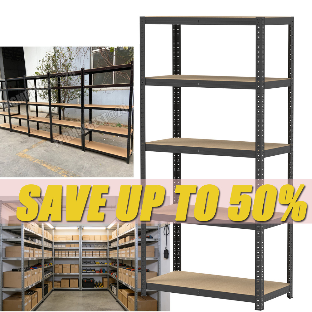 TEMU 5 Tier Heavy Duty Garage Shelving Unit Shed Racking Galvanised Steel Metal Shelving Units Storage Shelves Warehouse Shed Rack Workshop Shelf