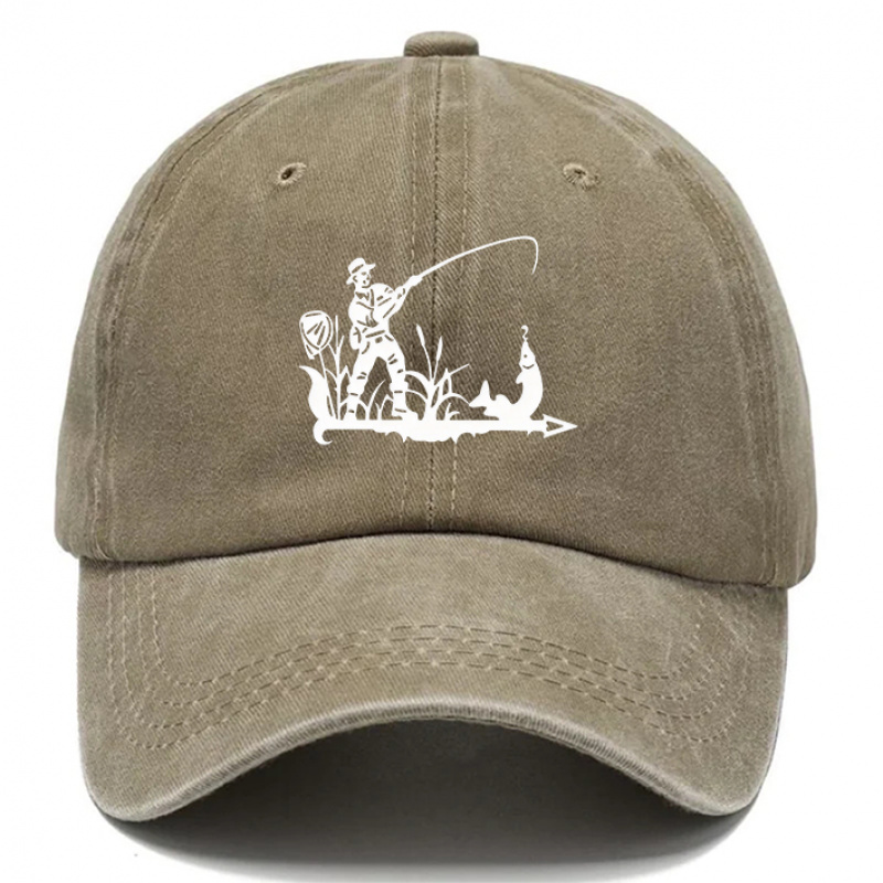 TEMU 1 pièce Chapeau style pêche, Chapeaux de style pour homme, Chapeau de plage pour femme, Casquettes de baseball délavées, Casquettes délavées