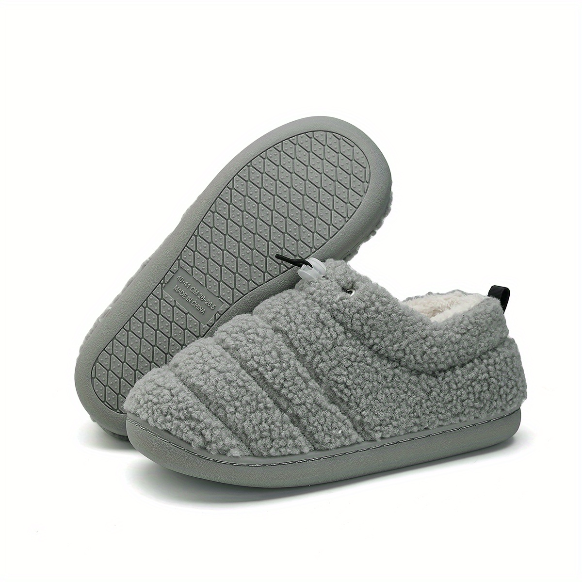 womens soft fuzzy closed back slippers boots warm comfy non Temu