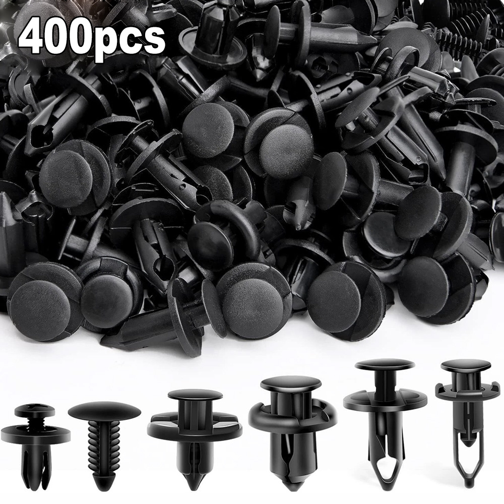 TEMU 400pcs Of Automotive Fasteners In 6 Sizes, Including Retainer Push Trim Plastic Clips, Pin Rivets, Suitable For Body Clips, Decorative Plate