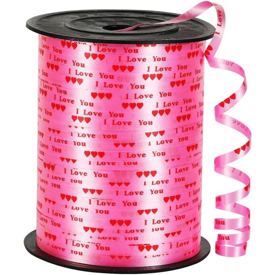 

I Love You" Curling Ribbon - 3/16 Inch X 500 Yards, Mixed Colors, Silk Crafting Ribbon For Birthday, Valentine's Day Gift Wrapping & Decorations, Ribbon, I Love You, Birthday, Valentine's, Crafting