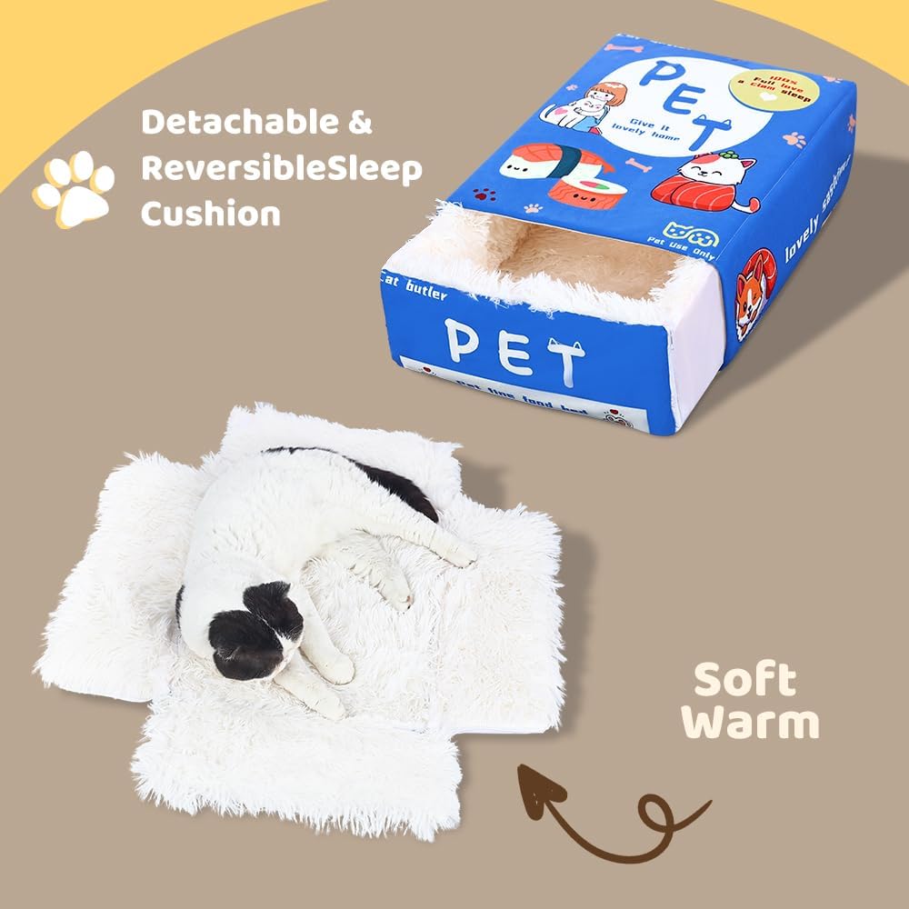 red/ bed, suitable for cats and small dogs, funny covered cat couch, unique cat cave house, desk cat hideaway enclosed bed, additions for indoor kitten cat houses Product details 5
