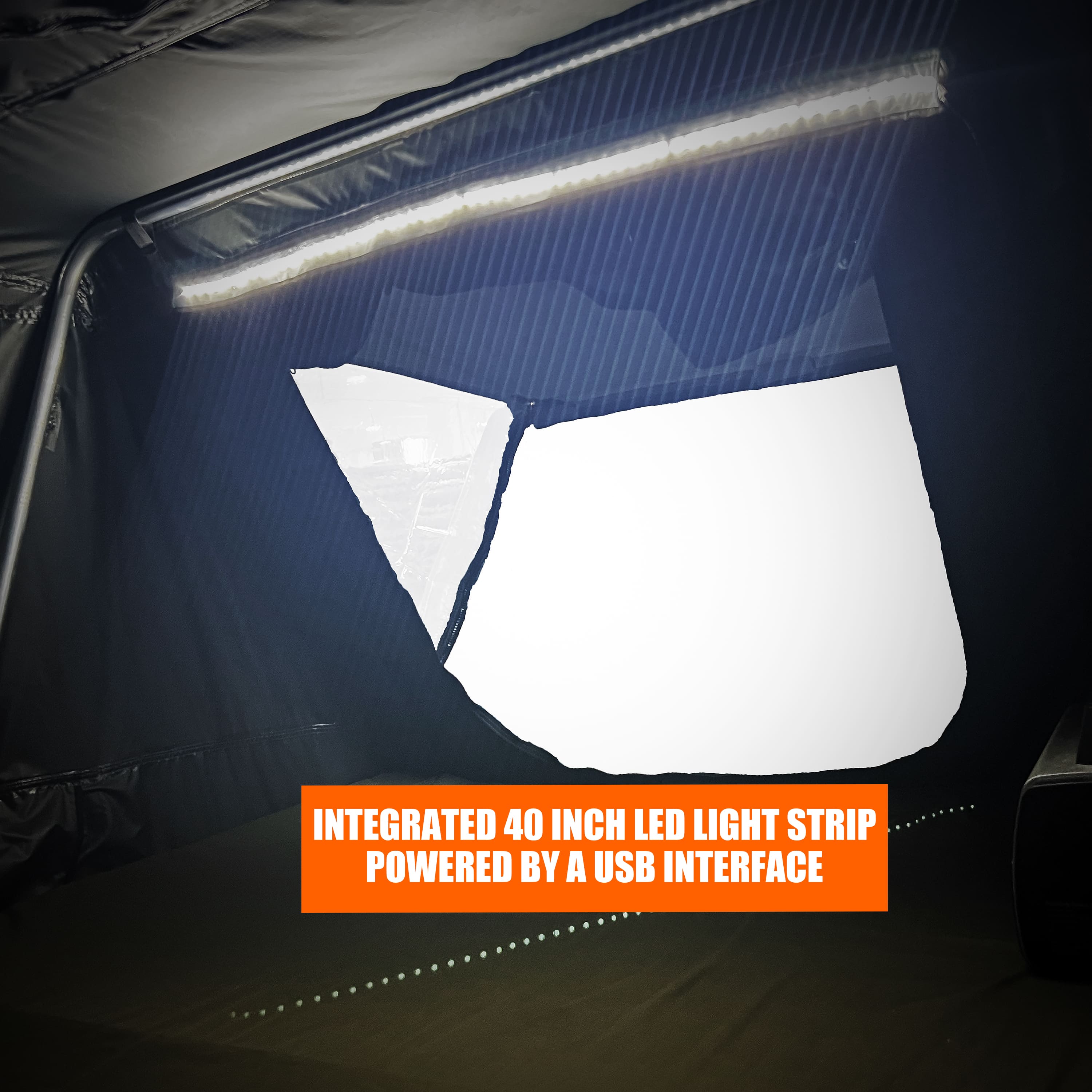 bivvyy v2 quick   up hardshell roof top tent heavy duty suv truck roof tent with tent fly weather camping shelter vehicle mounted for setup zippered door no external poles required Product details 7
