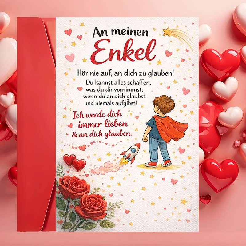 TEMU 1 Greeting Card + 1 Envelopeinspirational Greeting Card For Grandchildren With Loving Message Perfect For Grandparents To Share Encourasynthetic