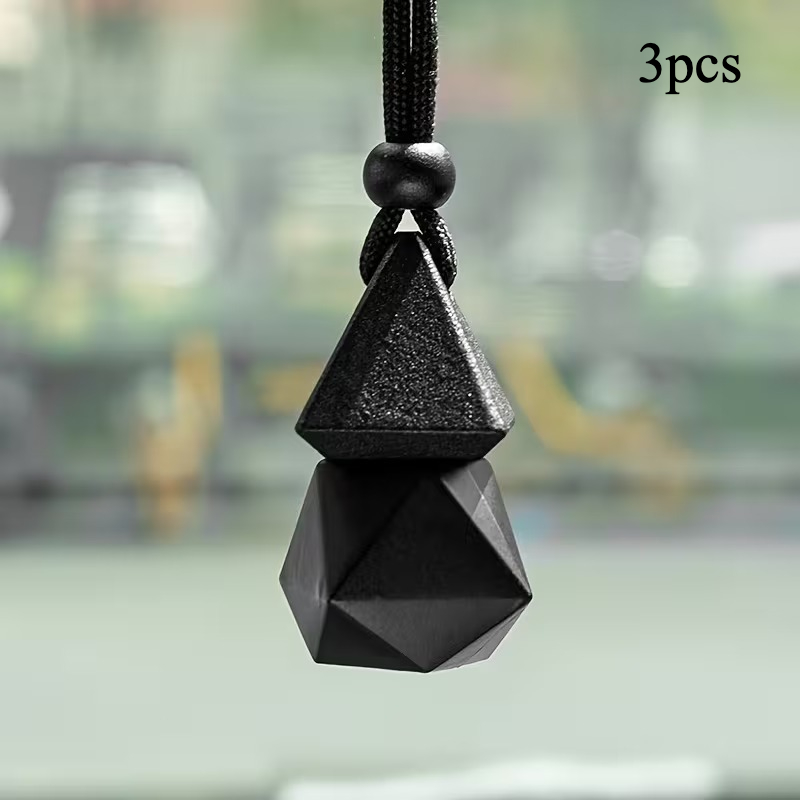 TEMU Lot de 3 flacons vides triangulaires teintés , décorations essentielles pour flacons de parfum de voiture, parfum