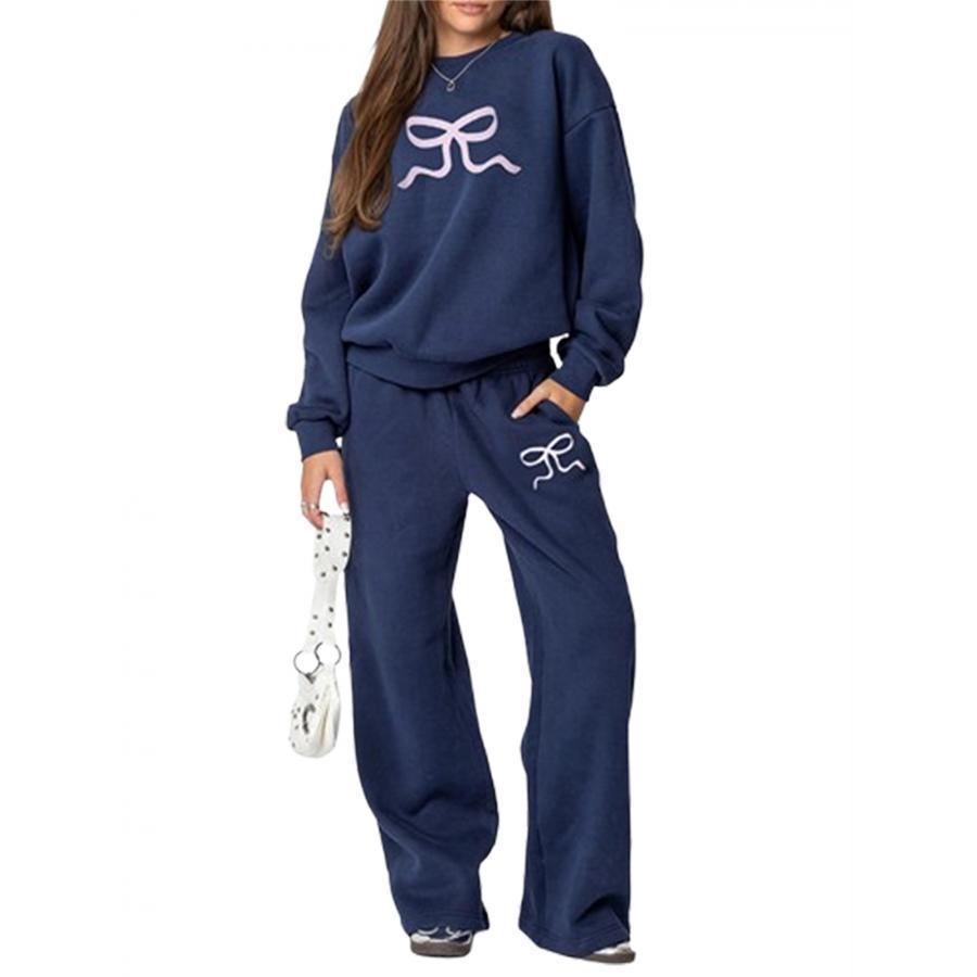 

Women's Bow Polyester Activewear Set - Long Sleeve Sweatshirt And Sweatpants , , Fall/