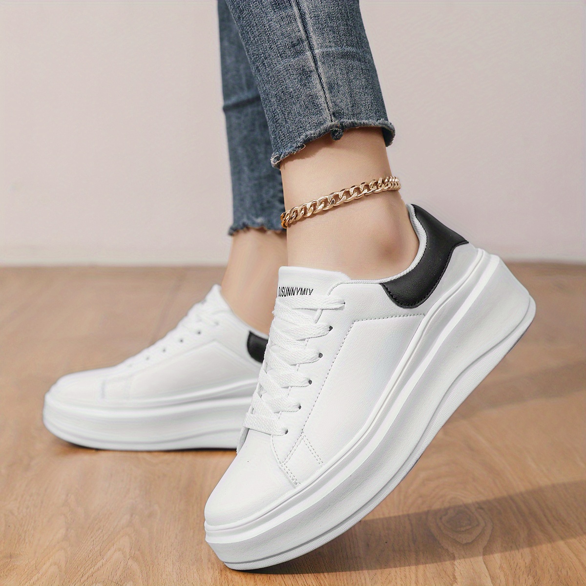 DJSUNNYMIX Nuevas Zapatillas Deportivas Casuales para Mujer, Ideales para Estudiantes y Running al Aire Libre, con Suelas Gruesas para Mayor Altura, Zapatos de Mujer, Zapatillas