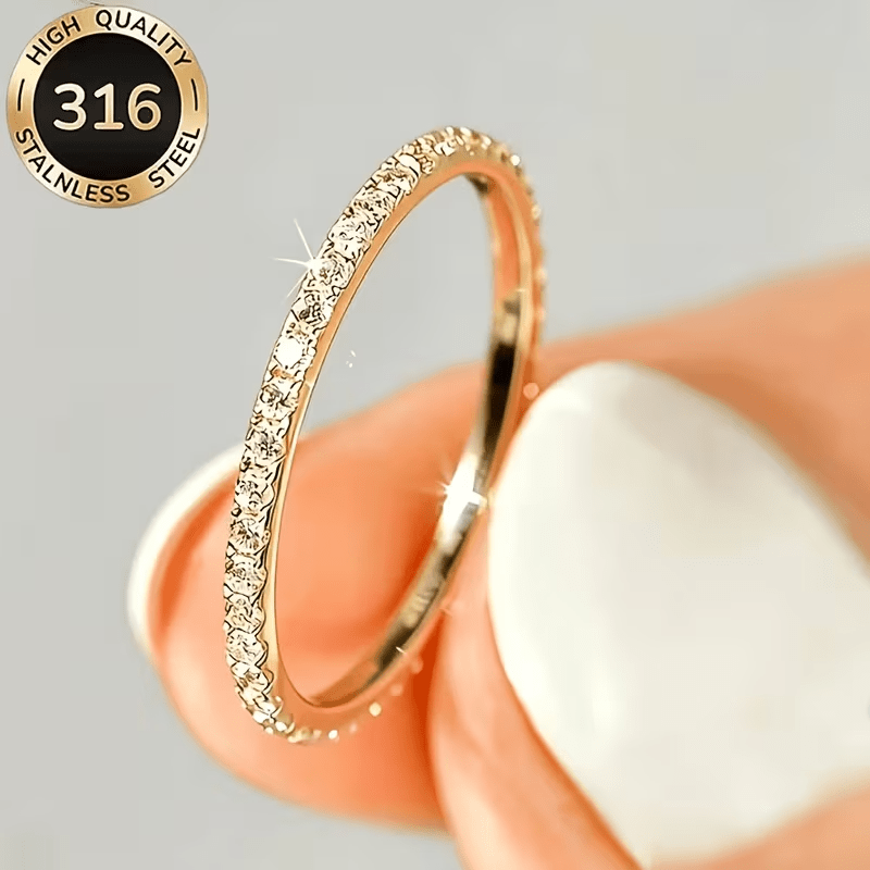 TEMU A Luxurious, High-quality Steel Elegant And Exquisite Engagement Ring, Hypoallergenic With Oxidized Packaging. An Engagement/wedding Ring