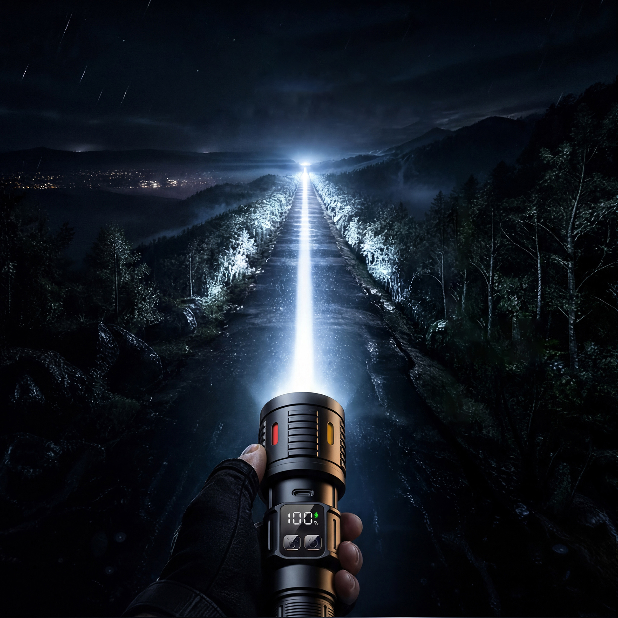 LiHangStar LED Rechargeable Flashlight with LED Side Light