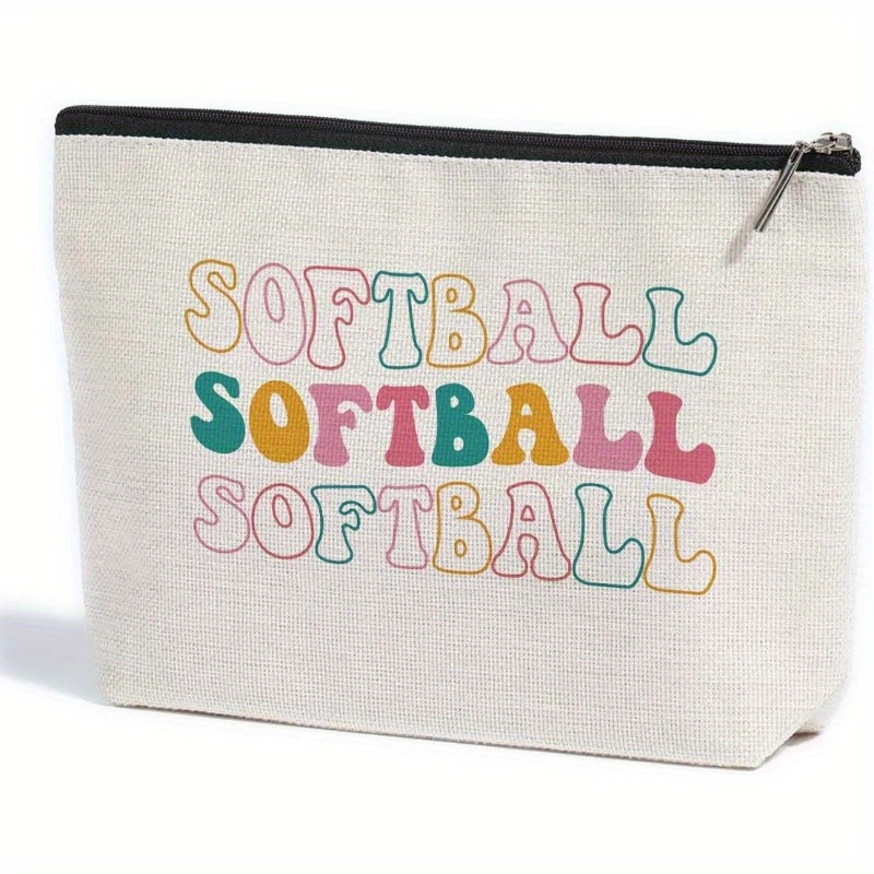 Azteoiz Softball Make-up-Tasche – Western-Design Kulturbeutel, Wasserdicht, 24,6x17,8 Cm, Mehrfarbig