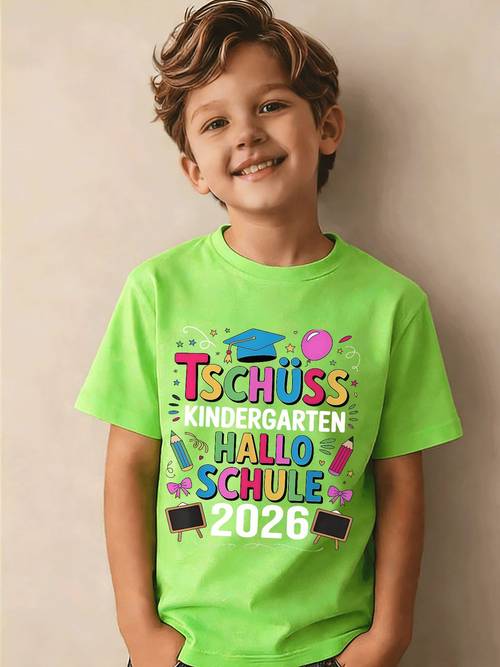 tschüss kindergarten-abschluss-ehre 2026 t-shirt für jungen mädchen – entzückendes lustiges farbenfrohes musterdesign, feiert die ankunft neuen schuljahres, lässiger stil passend für kinder, perfekte geschenkwahl, für verschiedene feiertage festliche anlässe