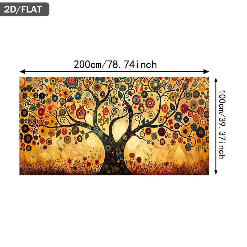 TEMU 1pc Tree Of Life Journey Wall Art - Frameless Modern 39.37"x78.74" (100x200cm) Tree Of Life Canvas Painting, & Print For Living Room &,