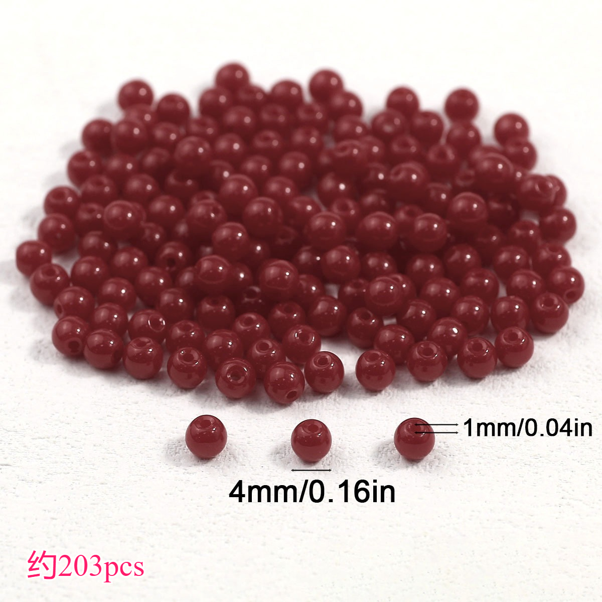 TEMU Perline piccole in vetro da 4 mm, lucide, con foro dritto, perline decorative, assortimenti di perline adatte per di braccialetti personali,