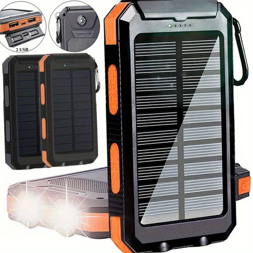 solar charger large capacity 36800 mah with emergency flashlight fast charging usb c input and output for all mobile phones and electronic devices