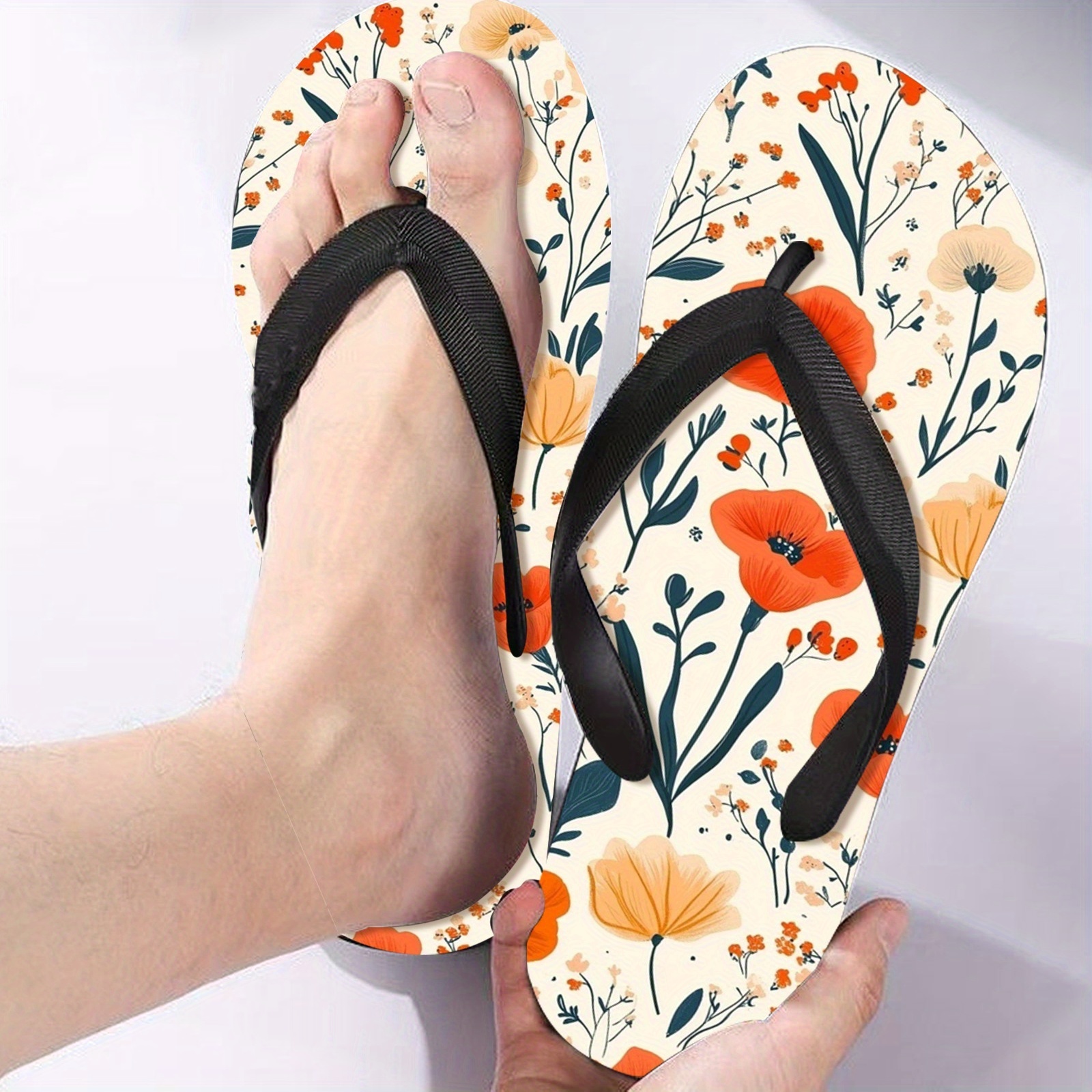 mens custom photo pattern flip flops non slip wear resistant eva beach slippers personalized   sandals with customizable design comfortable breathable for pool   use multiple sizes   Product details 5