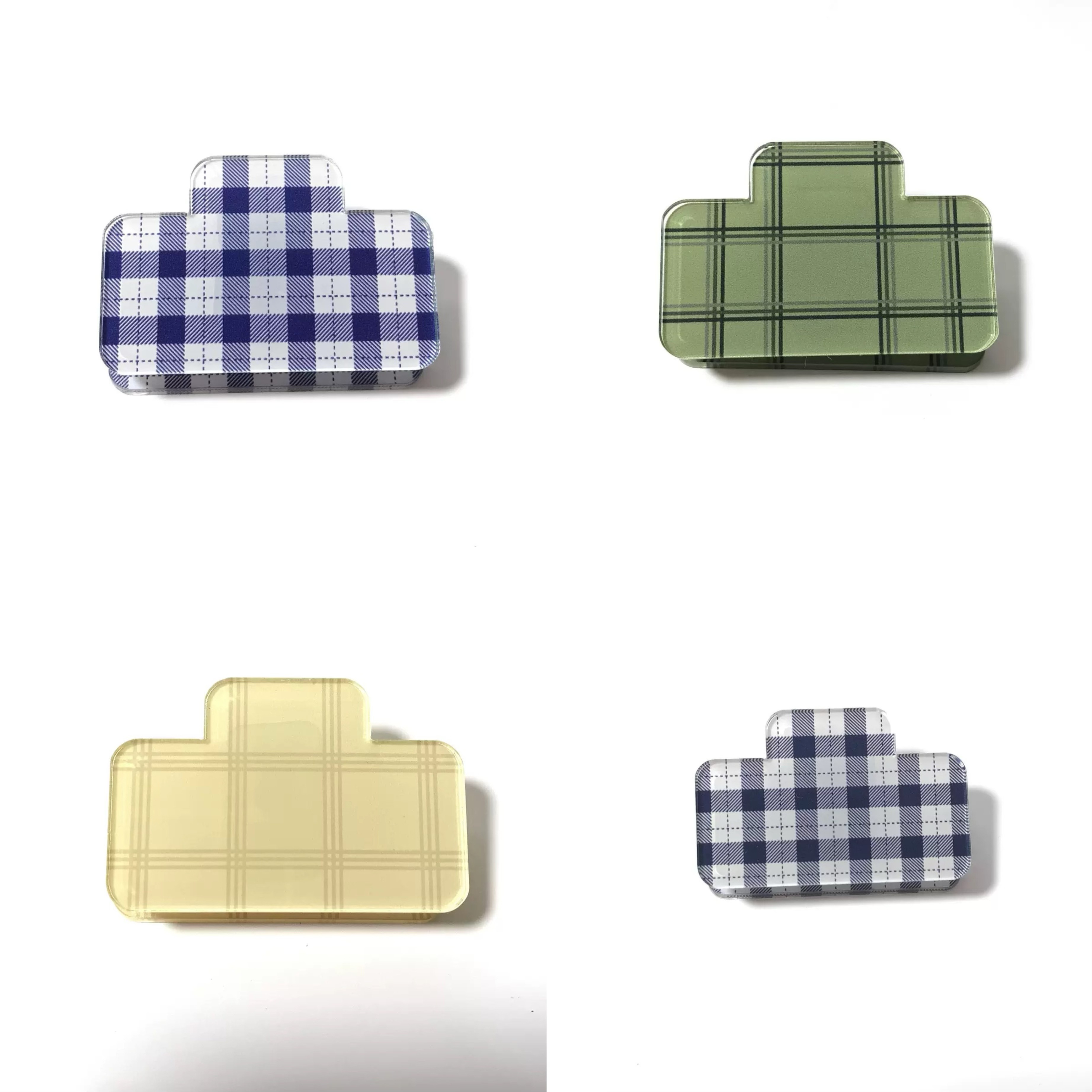 TEMU 1/4pcs Korean Plaid Planner Clip, Suitable For Diaries, Notebooks, And Planners - Acrylic Multi-functional Page And Photo Holder, With Korean