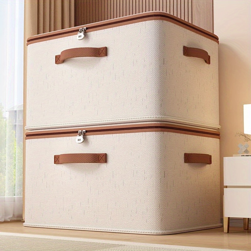 1pc bedroom foldable portable storage box dustproof clothing and bedding organizer spring household storage container convenient and space saving bedding textile outdoor garden storage under bed storage