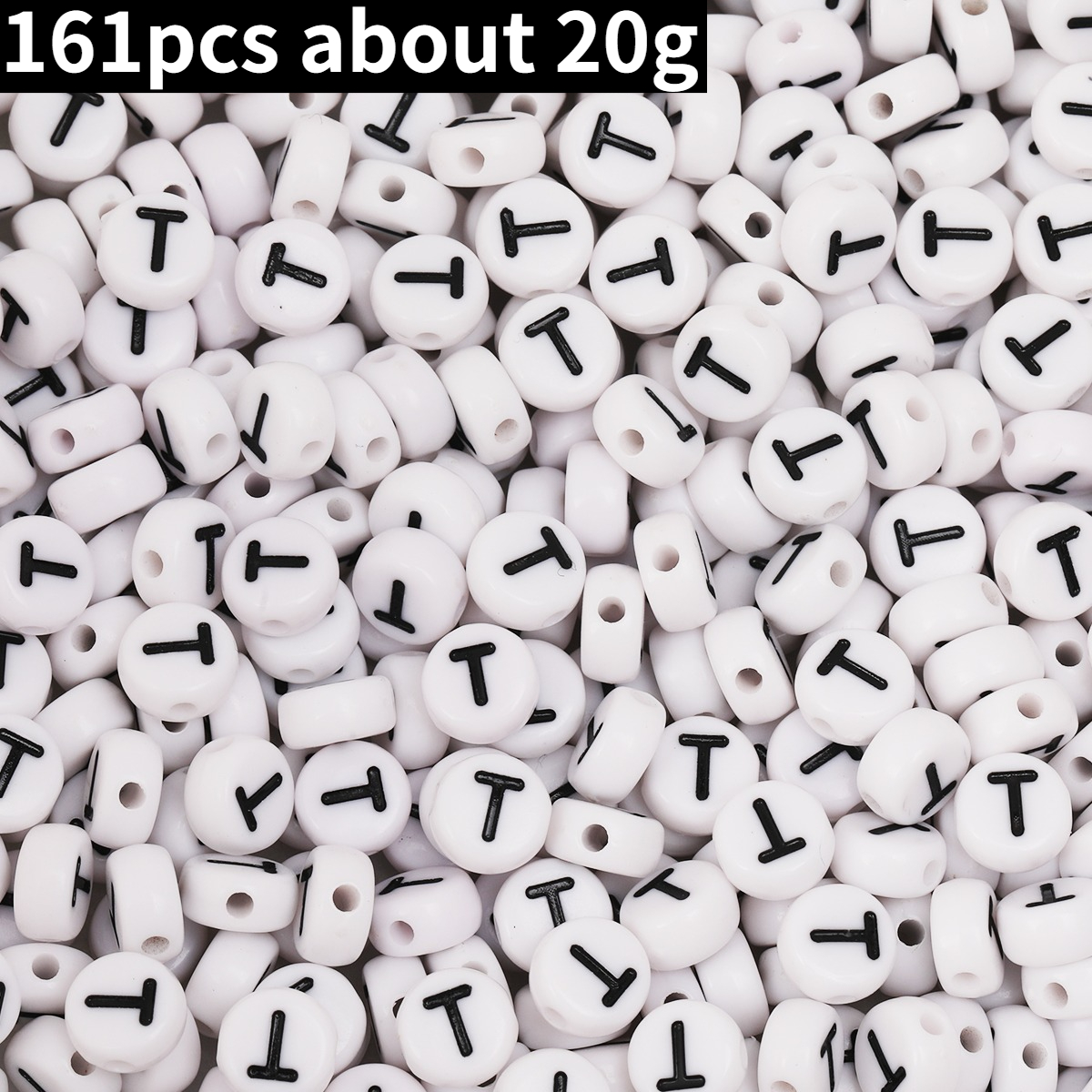 TEMU 161 piezas de aproximadamente 20 surtido aleatorio de cuentas de acrílicas redondas de 7 mm, mini cuentas separadoras acrílicas, 26 opcionales