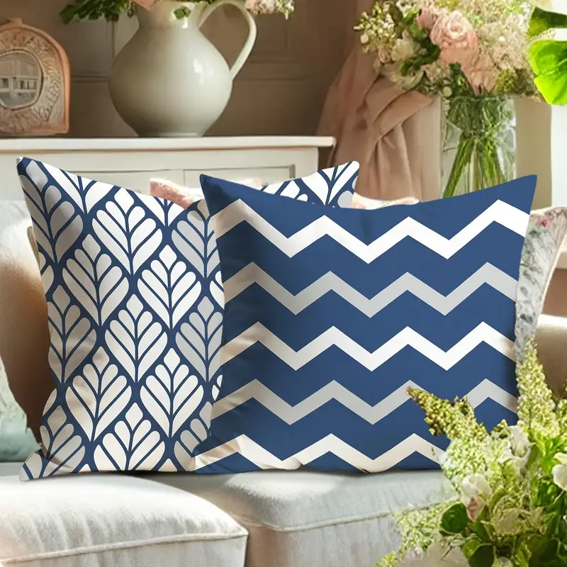 4pcs double sided printed geometric throw pillow covers soft plush retro spring decor with zipper closure machine washable multiple sizes for living room bedroom sofa seasonal decoration chevron print durable fabric home textiles sofa accessories textiles decorative pillows modern 2d flat Product details 5