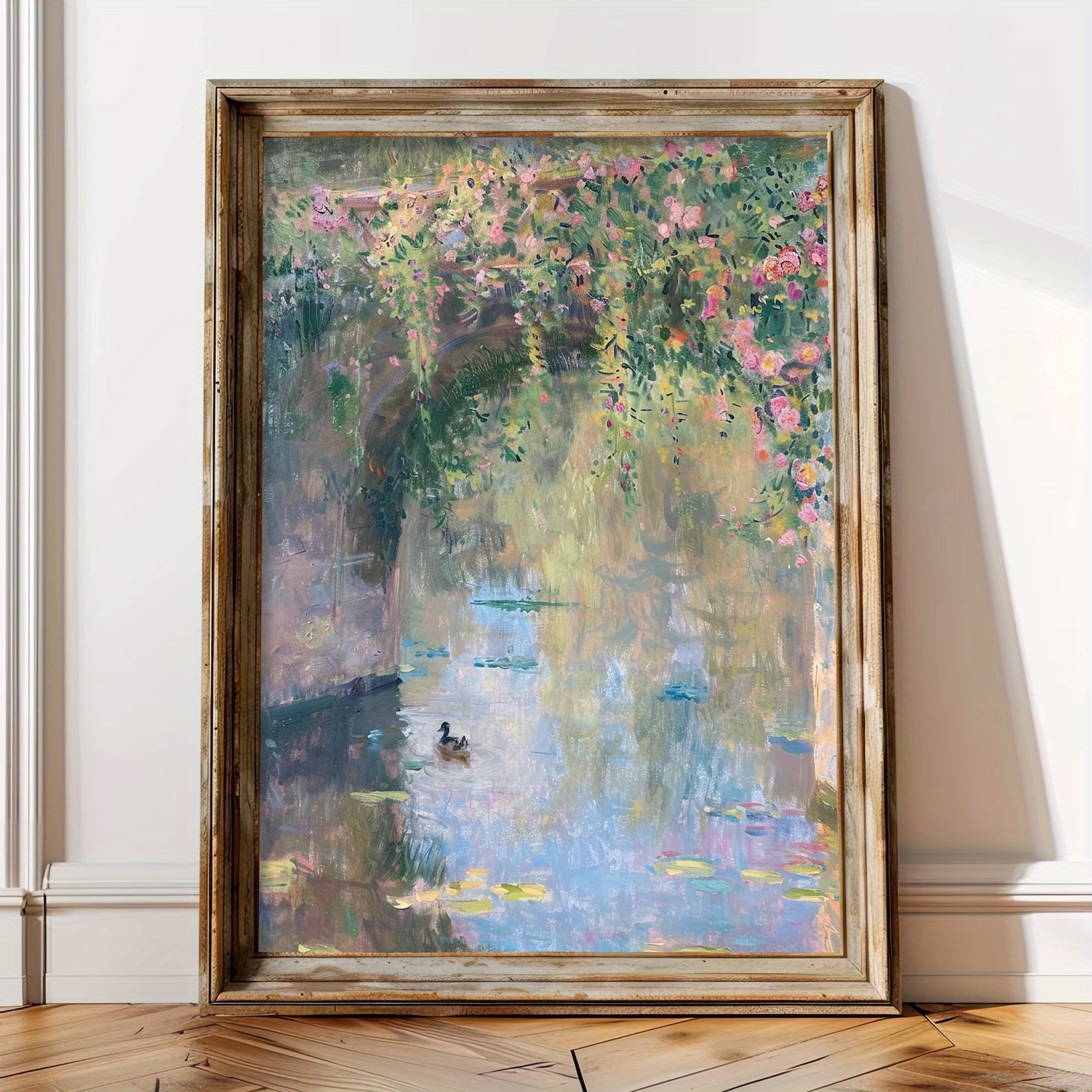 TEMU 2d Flat, 2d Flat, 1pc, Wall Arts, Vintage Posters, Style Pastel Oil Painting Prints, French Country Wall Decor, Floral Wall Art, Vintage Water