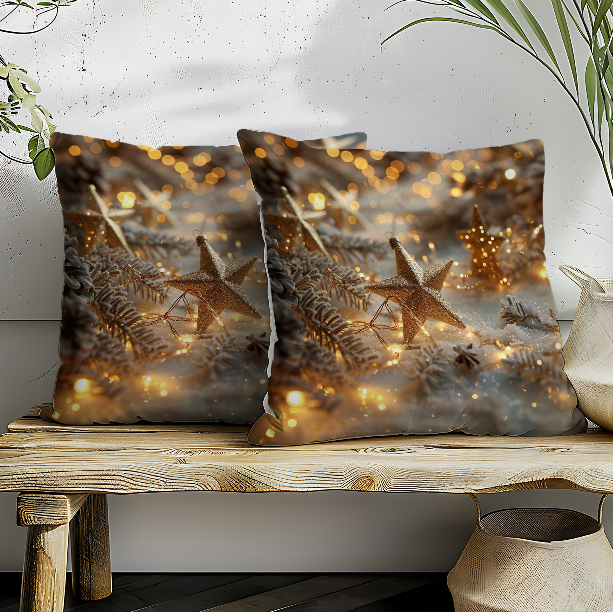

2- Christmas , 18x18in, -sided , No , , , Washable, For Bedroom Sofa Bed Decor