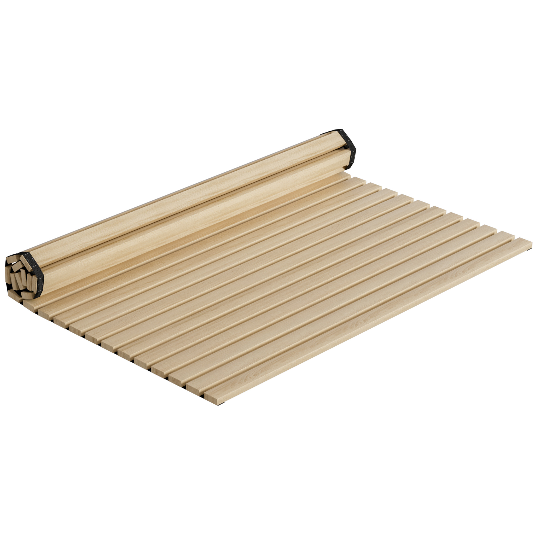 TEMU Sommier à lattes roulé avec élastique noir et 23 lattes en sapin, convient à tous les matelas, de charge jusqu'à env. 300 kg,