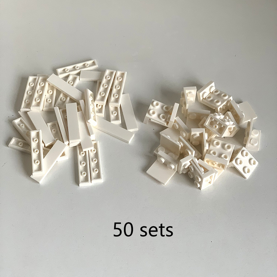TEMU 50 Sets Figure Display Stand Base Plate With Name Tag 99207 Bracket Write- Holder For Building Block , Collectible Figures Display Accessory