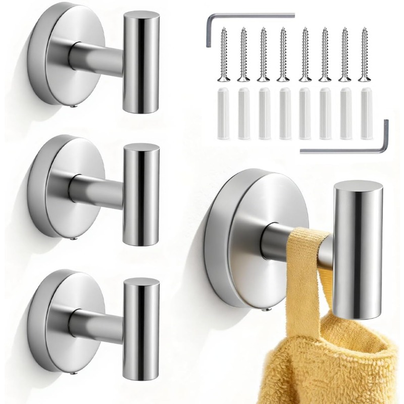 TEMU 4 ganci per asciugamani da bagno, ganci per asciugamani e vestiti per carichi pesanti, ganci per riporre le , grucce per ferramenta, una