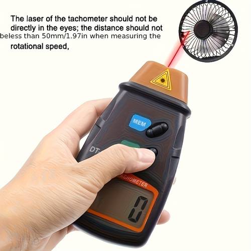 dt2234 c mini laser tachometer non display 0 01 rpm battery powered portable with carrying case accessories precision measurement tool userfriendly design