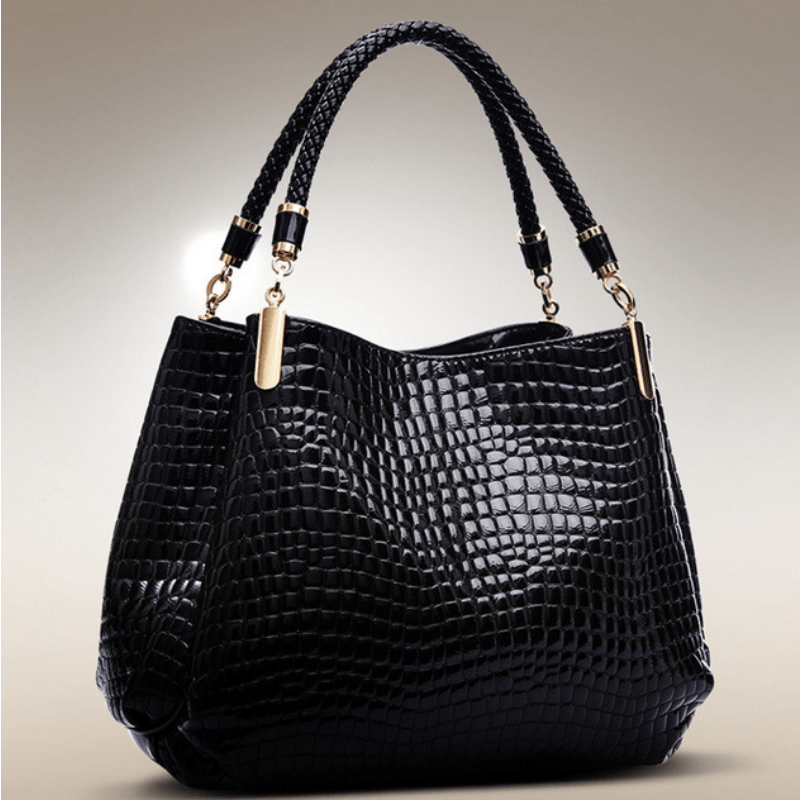 TEMU Western Style Universal Classic Mature Temperament Fashion Retro Handbag Crocodile Pattern Stone Pattern Shoulder Bag Handbag
