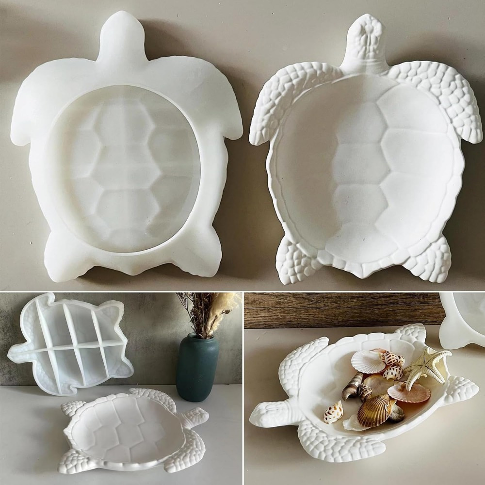 Resin Casting Mold Resin Mold Turtle Marine Dish Tray Storage Mirror Silicone Mold For Resin