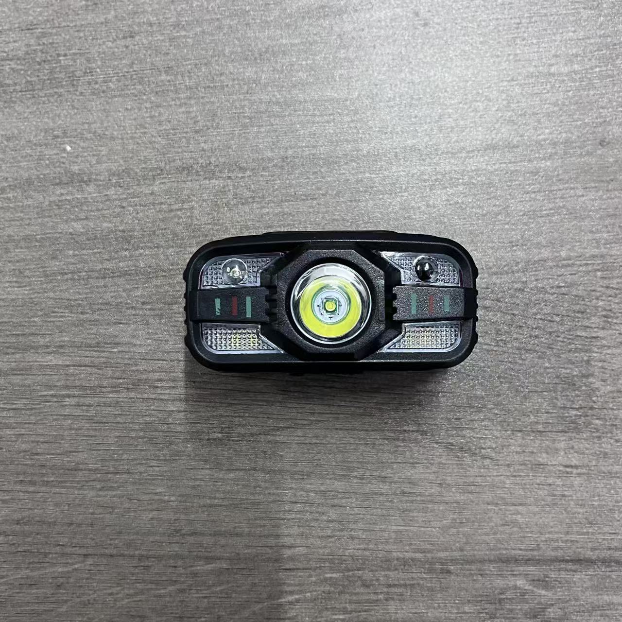 TEMU 1pc Led -sensor Headlamp, Flashlight, Cob Floodlights, Featuring Adjustable Beam , Usb Charging, Ideal For Hiking, Camping, Night Work, Running,