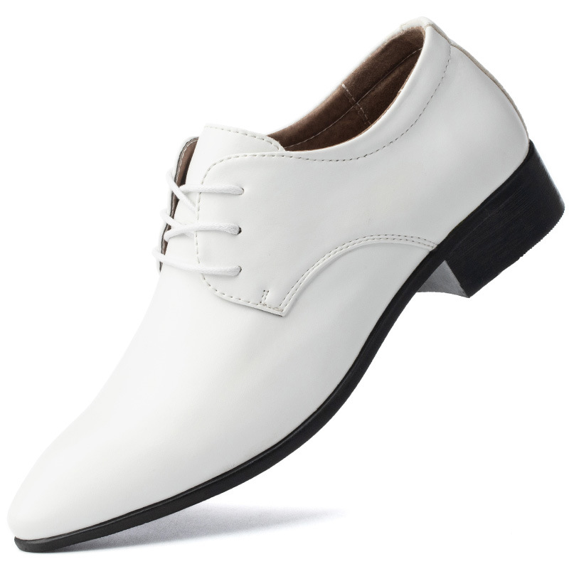 white christmas dresses Men's White Wing Tip Brogue Lace-Up Leather Dress Shoes US 8.5 / White / D main image 1