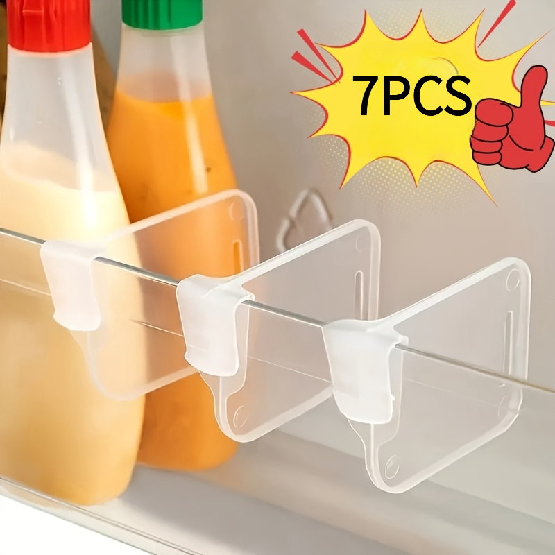 TEMU 7pcs Set Of Refrigerator Side Door Storage Dividers, Adjustable Thick Transparent Partition Panels, Combinable To , Refrigerator Organization