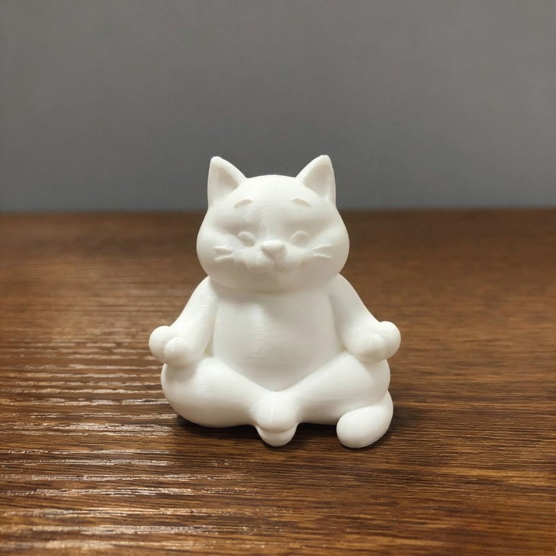 E-shop Meditierende Katzen-Miniaturstatue - Zen-Meditationsfigur, Niedliche Plastik-Katzenstatue für Home-Office-Schreibtischdeko, Achtsamkeitsgeschenk