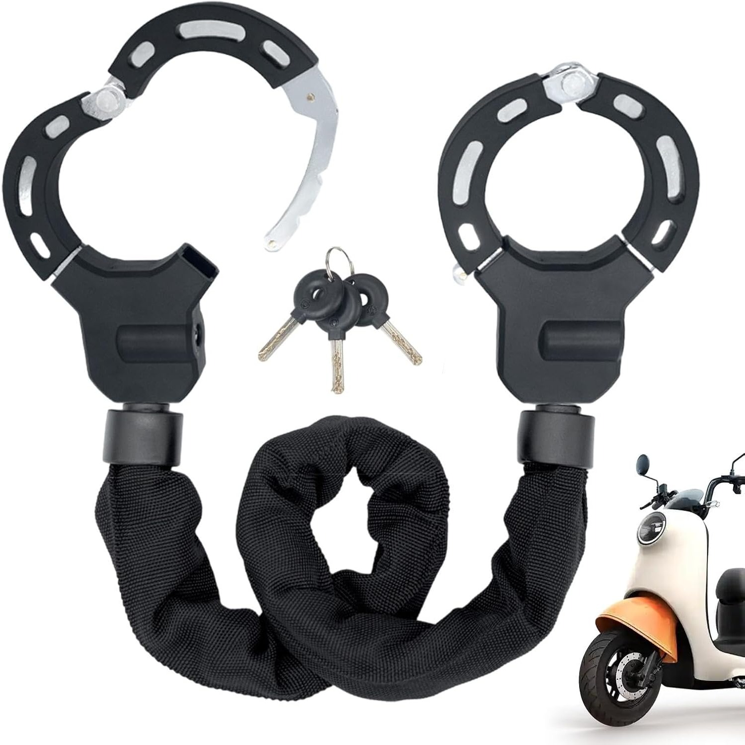 Image of Bikes Chain Lock - Electric Scooter Lock, Electric Scooter Handcuff Lock Cycling Accessory Bikes Lock, Scooter Chain Lock, Multifunctional Scooter Lock For Electric Scooters Bicycles