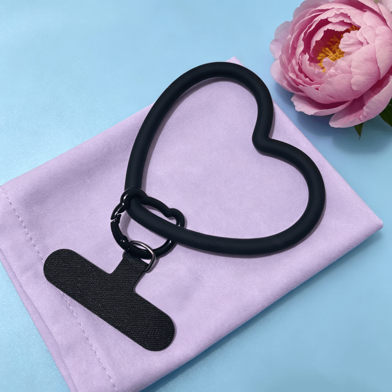 TEMU 1 pz Cinturino da Polso per Telefono a Forma di Cuore con Fibbia a Molla Antismarrimento e Connettore a Clip Adesiva per Custodia, Cordino