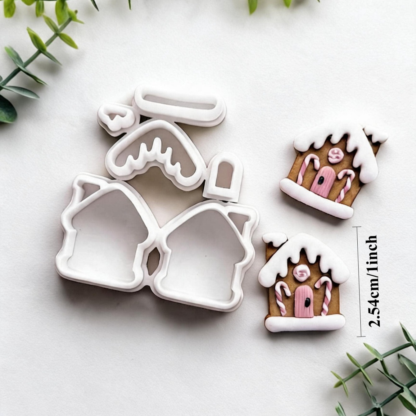 TEMU Christmas Gingerbread House Polymer Clay Cutters, Snowy Molds, Handmade Dangle Earring Clay Jewelry Craft Supplies