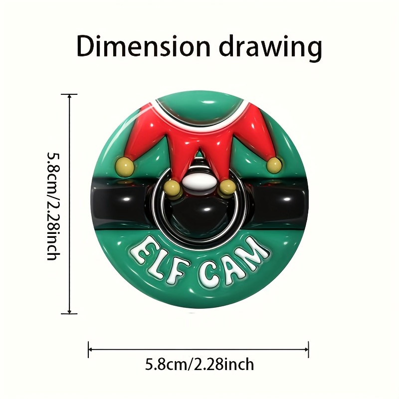 TEMU 2d Flat, 1pc Elf Camera Christmas Decoration Round Acrylic Magnet, Elf Watching Suitable For Refrigerator, Writing Board, Cabinet, And Storage