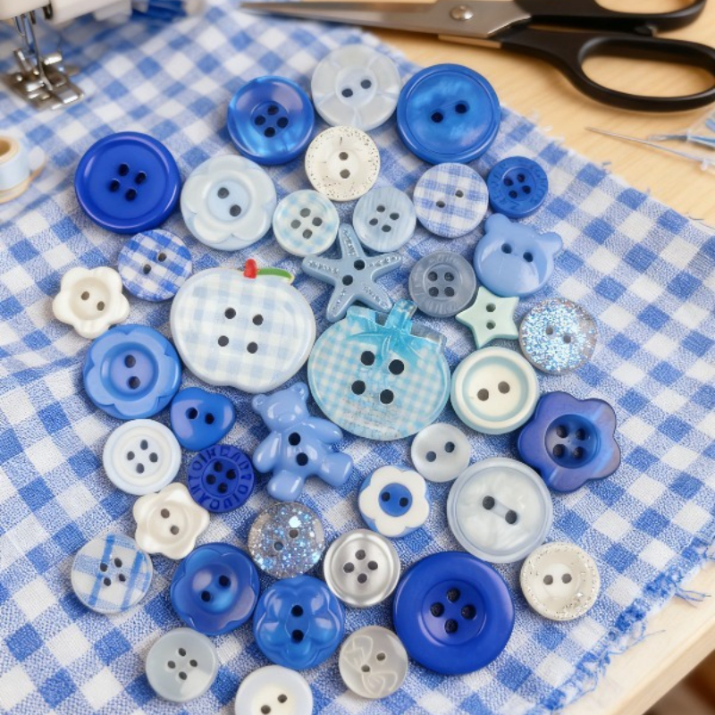 TEMU Ensemble de 18 pièces de styles aléatoires, bouton bleu au /style accessoire , bracelet tressé, accessoires décoratifs pour vêtements et agenda
